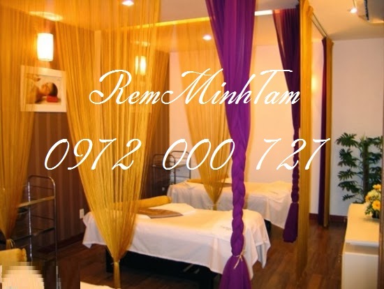 Rèm sợi spa, rèm spa, rèm ngăn giường spa